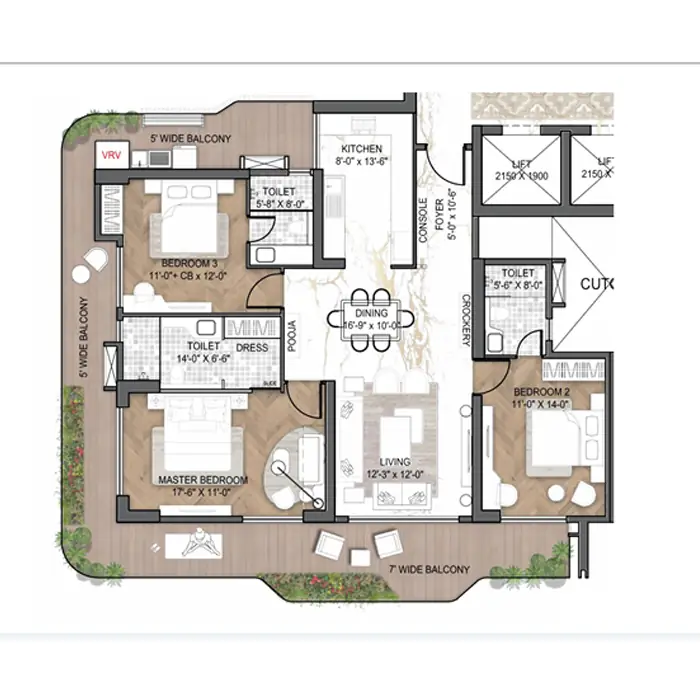 SG NAKSHATRA Penthouse Floor Plan